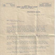 1923 letter from Judge Milton Hastings to Edith Bradford