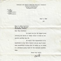 1960 letter from railroad company in Bradford collection