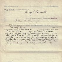 1901 deed from Perry S. Horrall for lots in Washington