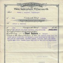 1899 deed to Joseph A. Swartzel for Lot 39 in Graham's Place Addition in Wa