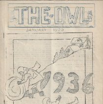 January 1936 edition of "The Owl" from Elnora High School