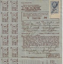 Fuel Oil Ration issued to Oran Hill during WW II