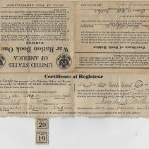 WW II ration stamps issued to Oran C. Hill, Jr., 17 years old