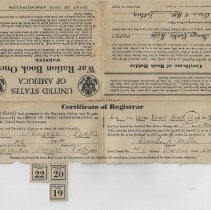 Ration stamps issued to George Parks Hill during World War II