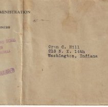 1944 envelope to Oran Hill from War Price & Rationing Board