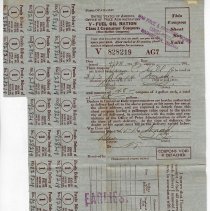 1944 Fuel Oil Ration stamps issued to Oran Hill