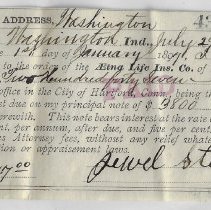 Jewel Steele's 1895 promissory note to Aetna Life Insurance Co. for $247
