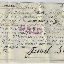 Jewel Steele's 1895 promissory note to Aetna Life Insurance Co. for $240.5