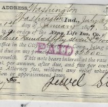 Jewel Steele's 1895 promissory note to Aetna Life Insurance Co. for $357.5