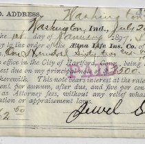 Jewel Steele's 1895 promissory note to Aetna Life Insurance Co. for $162.5