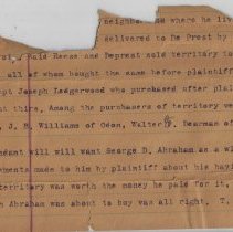 Fragments of a document prepared for a case in the Daviess Circuit Court (c