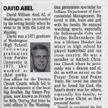 Obituary of David William Abel