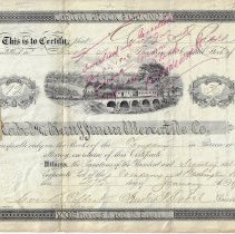 1902 stock certificate for 36 shares in Cabel & Kauffman Mercantile Co.