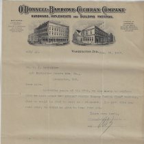 1912 letter from O'Donnell-Barrows-Cochran Co. in Washington