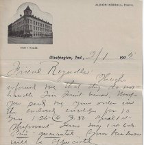 1909 letter from James R. Crawford in Washington