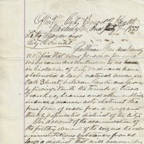 1883 petition from Washington Board of Health to Washington Common Council