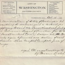1903 contract to Washington Common Council from the Chicago Fire Hose Co. t