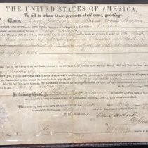 1857 deed from President James Buchanan to Henry Mattingly for 80 acres in
