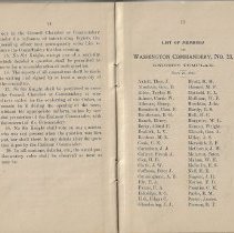 1896 by-laws of the Washington Commandery No. 33, Knights Templar in Washin