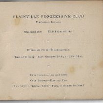 1927-1928 program for Plainville Progressive Club