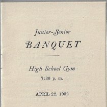 Plainville High School 1932 Junior-Senior Banquet