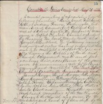 Business meetings of the First Baptist Church in Cornettsville (1885-1902)