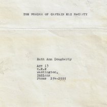 Report about murder of Captain Eli McCarty