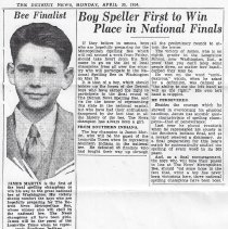 1934 article about James Martin winning spelling bee