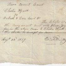1859 receipt for fees paid to Elisha Hyatt