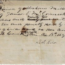 1859 receipt for taxes paid by Abraham Miller for James McCormick