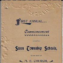 1899 commencement program for Steen Township Schools in Wheatland