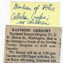 Obituary of Raymond Stewart Gregory (1937-1995)