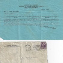 1937 letter to W. Elwood Dougherty about a scholarship