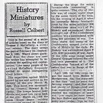 1956 newspaper article about Civil War diary of Thomas J. McCafferty
