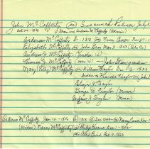 Notes about John & Susannah McCafferty family