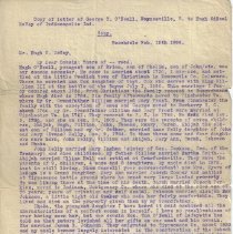 Carbon copy of letter from George T. O'Neall to Hugh O'Neal McVey (1898)