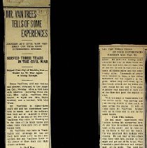 1917 article about Henry Van Trees