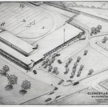 Architectural drawing of Elementary School in Washington (ca. 1950-1960)
