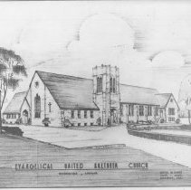 Architectural drawing of EUB Church in Washington (ca. 1950-1960)