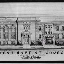 Architectural drawing of First Baptist Church in Washington (ca. 1950-1960)