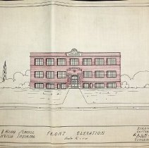 Architectural drawing of Plainville "Grade & High School" (ca. 1923)