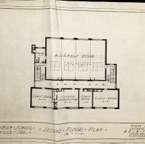 Architectural drawing of Plainville "Grade & High School" (ca. 1923)