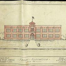 Architectural drawing of Montgomery "Grade & High School" (ca. 1924)