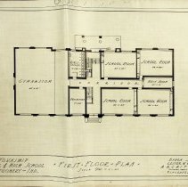 Architectural drawing of "Grade & High School" in Montgomery (ca. 1924)