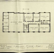 Architectural drawing of "Grade & High School" in Montgomery (ca. 1924)