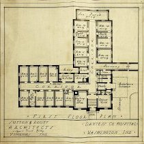 Architectural drawing of Daviess County Hospital in Washington (ca. 1926)