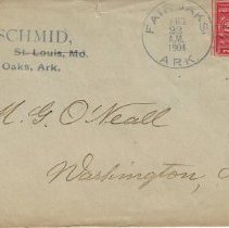 Envelope from John Schmid to Miles G. O'Neall (1904) front