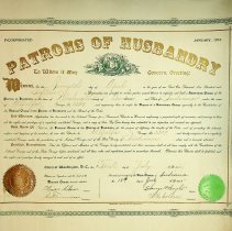 1915 certificate for Alfalfa Grange No. 2209 of Washington