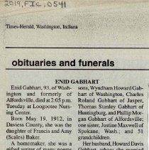 Obituary of Enid Gabhart (1912-2005)