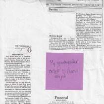 Obituary of Helen (O'Neall) Boyd (1899-1987)